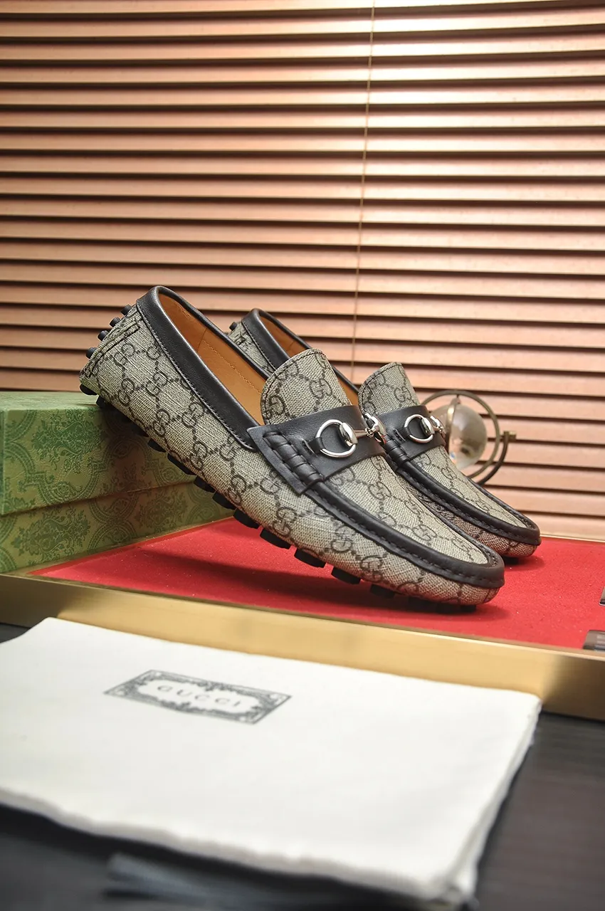 Men's Men's Shoes💰420💶【GUCCI】 (High-end Niuli) New 🍀Gucci*——Gucci Doudou Shoes! Made of imported original cowhide, the inner top layer is comfortable cowhide lining! Original wear-resistant rubber outsole! High quality products! Code number 38-44!